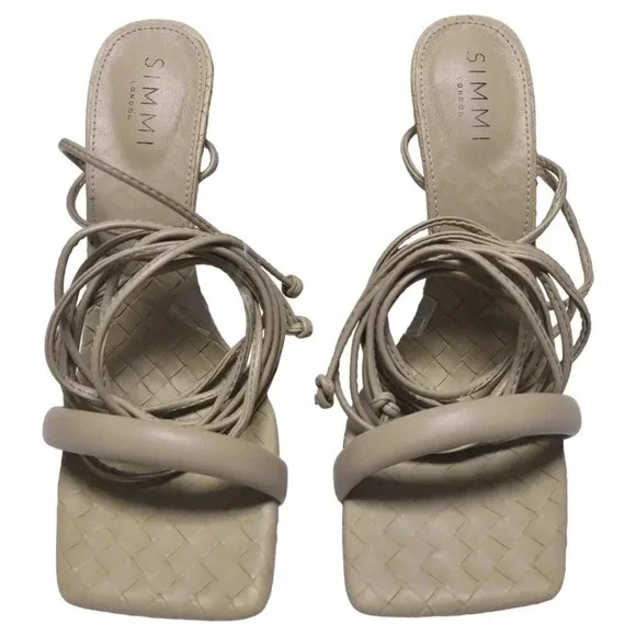 Simmi London Heels Strappy Lace up Heels Seagreen Light Green Size 8 - Picture 7 of 11